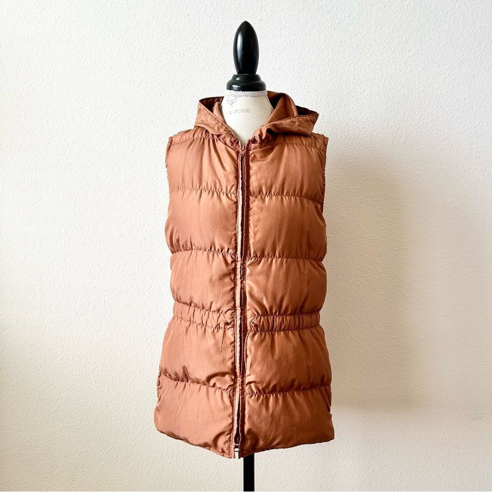 Vintage Eddie Bauer Down Puffer Vest in Rust Brown Size Medium